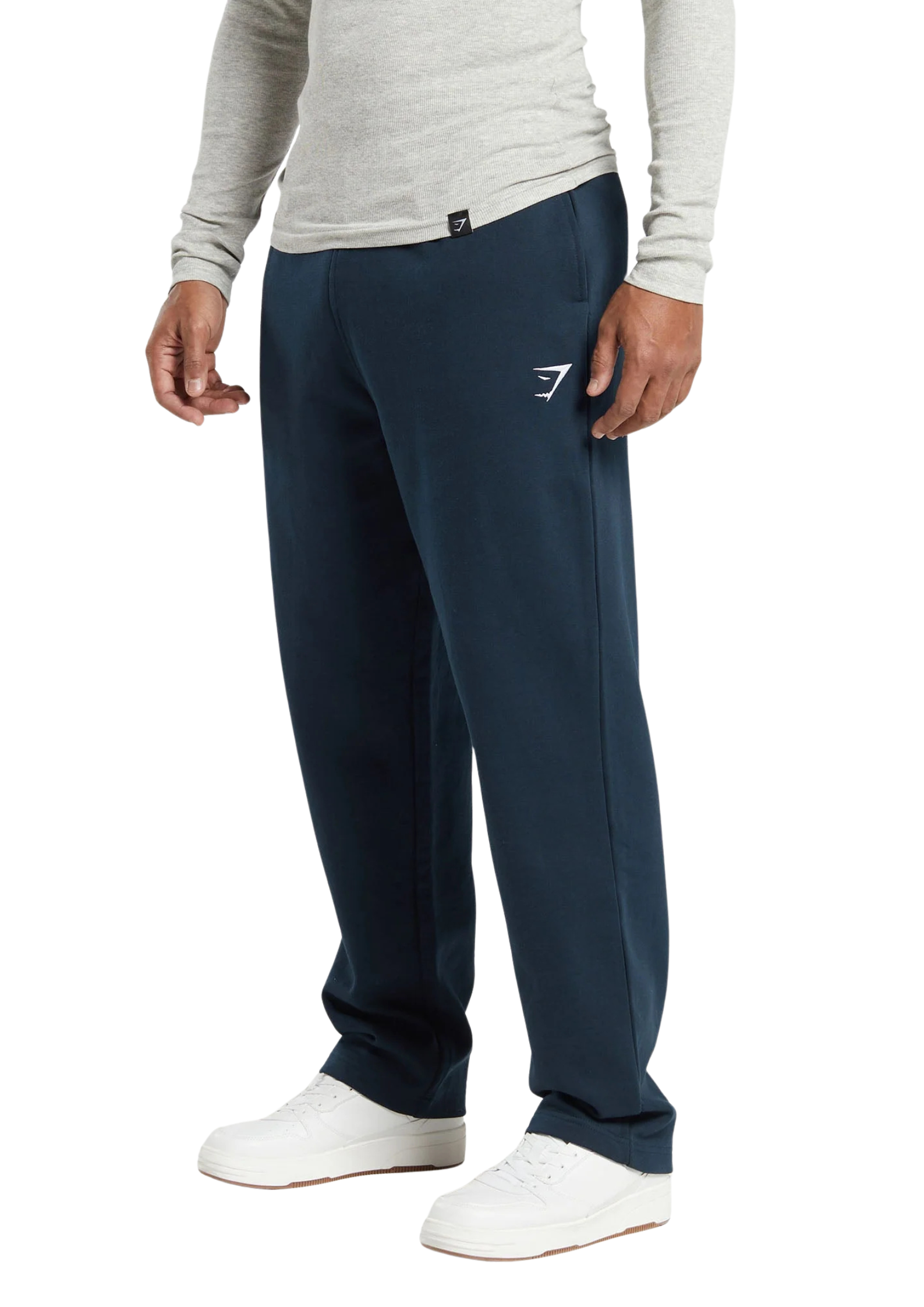 Uncuffed sweat pants - NAVY BLUE